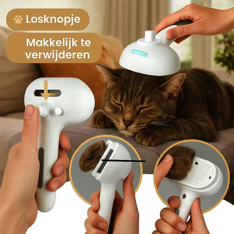 🐕🦺Natravor™ 3-in-1 Pet Steam Brush for Dogs, Cats - Rechargeable Deshedding Comb with Stainless Steel Bristles🎉