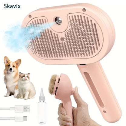 🐕‍🦺Natravor™ 3-in-1 Pet Steam Brush for Dogs, Cats  - Rechargeable Deshedding Comb with Stainless Steel Bristles🎉