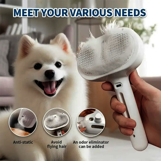 🐕‍🦺Natravor™ 3-in-1 Pet Steam Brush for Dogs, Cats  - Rechargeable Deshedding Comb with Stainless Steel Bristles🎉